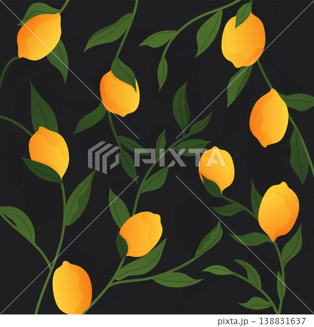 Lemon and green leave background. Lemon and green leave background. 138831637