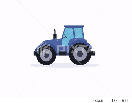 Tractor. Vector illustration of a blue tractor in a flat style. 138831671