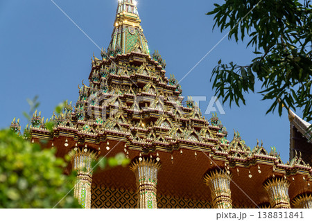 Sunlight catches mirror glass, painted surfaces, and gold edges across the temple exterior. Each close crop emphasizes texture, shine, and depth. Sunlight catches mirror glass, painted surfaces, and gold edges across the temple exterior. Each close crop emphasizes texture, shine, and depth. 138831841