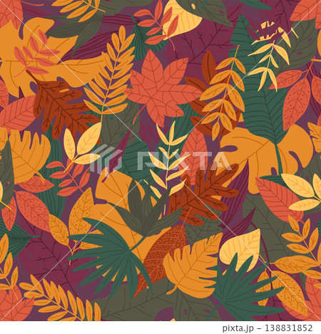 Autumn leafs pattern design. Seamless pattern. Autumn leafs pattern design. Seamless pattern. 138831852