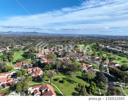 Aerial vierw over a golf course in Solana Beach, San Diego, California Aerial vierw over a golf course in Solana Beach, San Diego, California 138832085