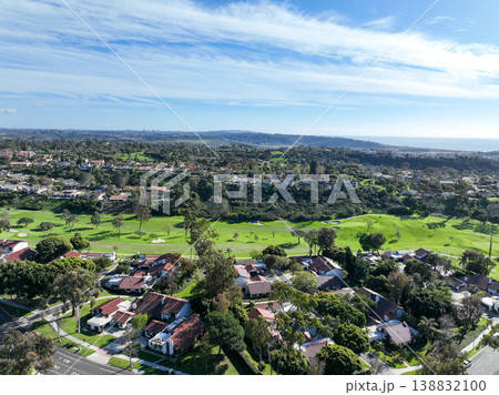 Aerial vierw over a golf course in Solana Beach, San Diego, California Aerial vierw over a golf course in Solana Beach, San Diego, California 138832100