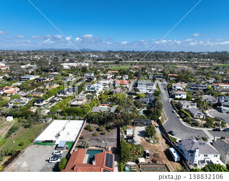 Aerial drone photo of Cardiff, West Coast of California, Encinitas, United States of America Aerial drone photo of Cardiff, West Coast of California, Encinitas, United States of America 138832106