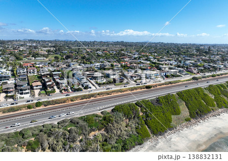Aerial drone photo of Cardiff, West Coast of California, Encinitas, United States of America 138832131