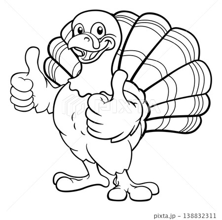 Turkey Thanksgiving Cartoon Bird Christmas Mascot Turkey Thanksgiving Cartoon Bird Christmas Mascot 138832311