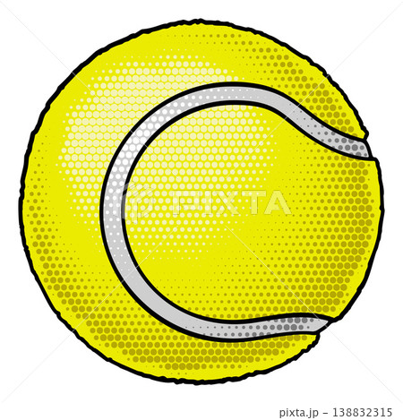 Tennis Ball Halftone Icon Illustration Tennis Ball Halftone Icon Illustration 138832315