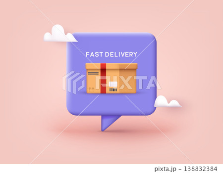 Fast delivery concept. Online shopping. 3D Vector Illustrations. 138832384