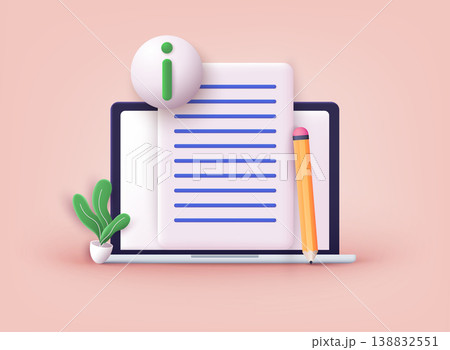 Info center, customer online communication. Guides, FAQ, support metaphors. 3D Web Vector Illustrations. Info center, customer online communication. Guides, FAQ, support metaphors. 3D Web Vector Illustrations. 138832551