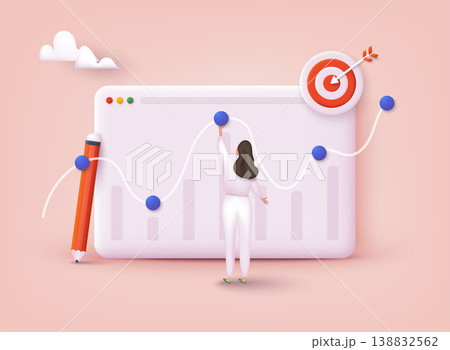 Onboarding screens user interface kit for mobile app templates concept of controlling. Business processes. 3D Web Vector Illustrations. 138832562
