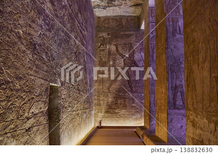 Abu Simbel, Aswan, Egypt- February 10 2025: Abu Simbel Temples in Abu Simbel Aswan, Egypt interior daylight shot Abu Simbel, Aswan, Egypt- February 10 2025: Abu Simbel Temples in Abu Simbel Aswan, Egypt interior daylight shot 138832630