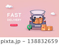 Fast delivery concept. Online shopping. 3D Vector Illustrations. 138832659