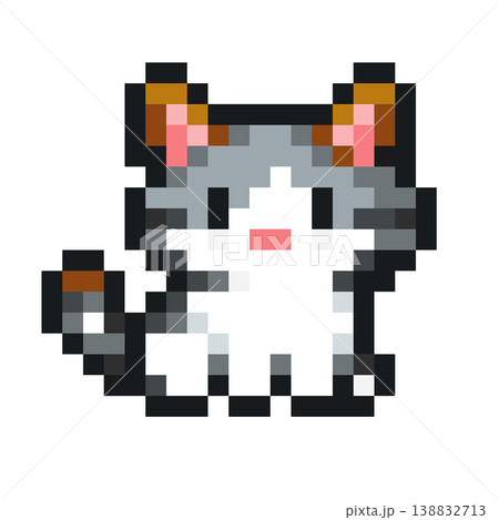 ゲーム調のドット絵の猫 ゲーム調のドット絵の猫 138832713