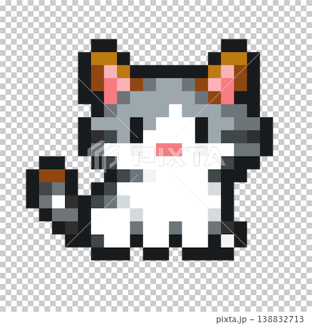 ゲーム調のドット絵の猫 ゲーム調のドット絵の猫 138832713