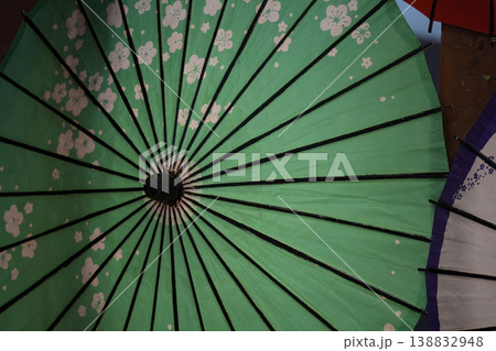 paper japenese umbrella detail close up 138832948