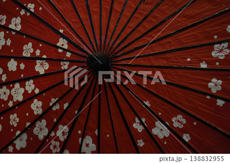 paper japenese umbrella detail close up 138832955