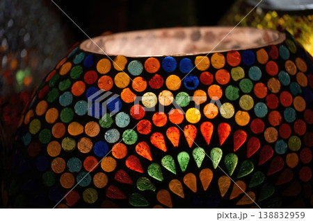 egyptian glass lamp detail close up egyptian glass lamp detail close up 138832959