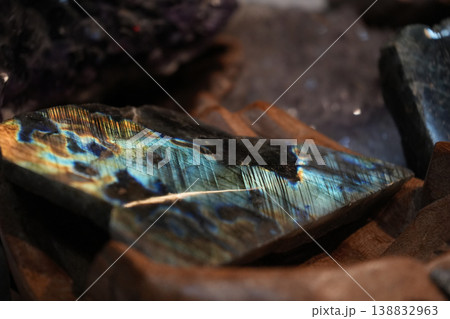 labradorite stone close up detail labradorite stone close up detail 138832963