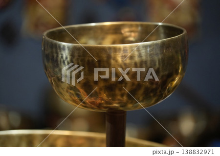 tibetan bell close up detail 138832971