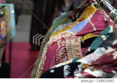 indonesia and thailand clothes detail colorful decorated indonesia and thailand clothes detail colorful decorated 138832981