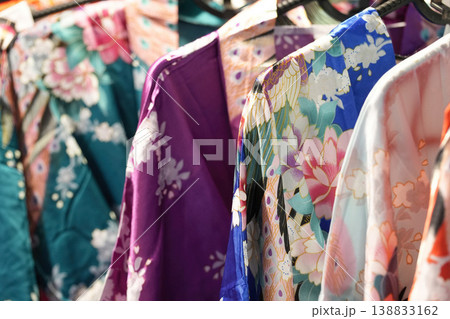 Japanese Kimono detail Colorful Decorated 138833162