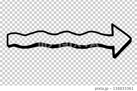 Wavy arrow material drawn with a pen 138833361