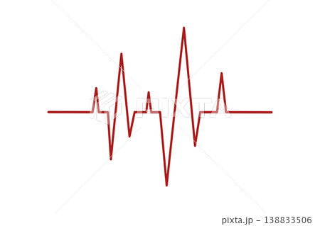 Red heartbeat diagram. Part of electrocardiogram chart isolated on white background. Cardiac rhythm line. Cardio test sign. Arrhythmia pictogram. Heart health symbol. Vector graphic illustration Red heartbeat diagram. Part of electrocardiogram chart isolated on white background. Cardiac rhythm line. Cardio test sign. Arrhythmia pictogram. Heart health symbol. Vector graphic illustration 138833506