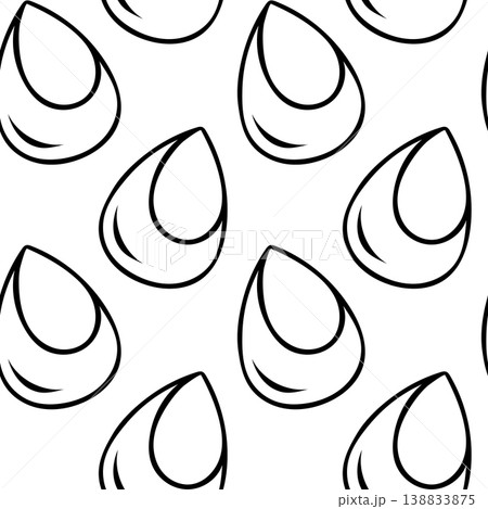 Seamless minimalist pattern of makeup sponges with soft shapes. Hand-drawn doodle repeat for cosmetic packaging or beauty illustrations 138833875