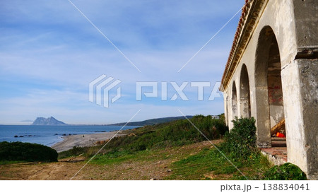 Seascape and Gibraltar rock on horizon 138834041
