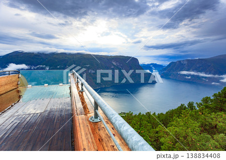 Fjord landscape at Stegastein viewpoint Norway 138834408