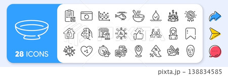 Cook, Waterproof and Security agency line icons. Interest rate, AI generate, Inflation icons. Pack of Recovery internet, Fitness, Lock icon. Timer, Face biometrics, Dog competition pictogram. Vector Cook, Waterproof and Security agency line icons. Interest rate, AI generate, Inflation icons. Pack of Recovery internet, Fitness, Lock icon. Timer, Face biometrics, Dog competition pictogram. Vector 138834585