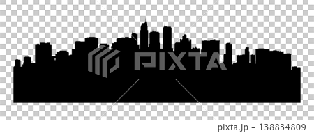 black and white city silhouette without background black and white city silhouette without background 138834809