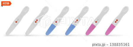 3d Color Different Pregnancy Test with Result Set Concept Cartoon Design Style Isolated on a White Background. Vector illustration 3d Color Different Pregnancy Test with Result Set Concept Cartoon Design Style Isolated on a White Background. Vector illustration 138835161