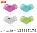 3d Color Different Panty Women Underwear Set Concept Cartoon Design Style Isolated on a White Background. Vector illustration 138835179