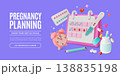 3d Pregnancy Planning Know Your Fertile Phase Get Personalized Calendar Concept Ads Banner Poster Card Cartoon Design Style. Vector illustration 138835198