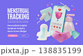 3d Menstrual Tracking Personalized Insights Symptom Analytics Home Screen Widget Concept Ads Banner Poster Card Cartoon Design Style. Vector illustration 138835199