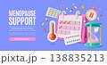 3d Menopause Support Science Backed Symptom Help Join Community Concept Ads Banner Poster Card Cartoon Design Style. Vector illustration 138835213