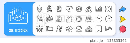 Time, Face biometrics and Thunderstorm weather line icons. Interest rate, AI generate, Inflation icons. Pack of Dollar rate, Computer, Electricity factory icon. Vector Time, Face biometrics and Thunderstorm weather line icons. Interest rate, AI generate, Inflation icons. Pack of Dollar rate, Computer, Electricity factory icon. Vector 138835361