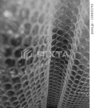 Pattern Of Rolled Air Bubble Wrap Detailed Stock Photo. Texture Of Bubble Wrap Film Square Image Pattern Of Rolled Air Bubble Wrap Detailed Stock Photo. Texture Of Bubble Wrap Film Square Image 138835743