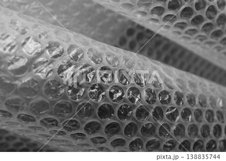 Closeup View Of Folded Bubble Insulation Sheet. Stock Photo For Insulation Material Illustration 138835744