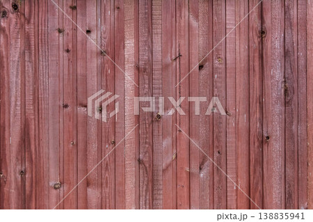 Old wooden painted color brown fence board surface texture plank background wood 138835941