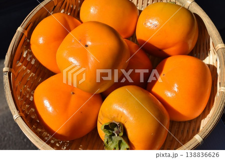 収穫した柿の実 庄内柿 138836626