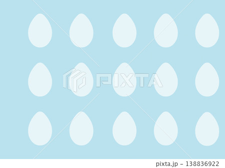 Light blue background with seamless pattern of translucent egg silhouettes, semi-transparent delicate illustration, soft minimalist design with repeating shapes, nursery wallpaper, Easter packaging Light blue background with seamless pattern of translucent egg silhouettes, semi-transparent delicate illustration, soft minimalist design with repeating shapes, nursery wallpaper, Easter packaging 138836922