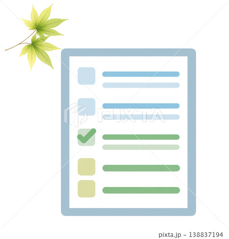 チェックリスト 水彩イラスト ビジネス素材 138837194