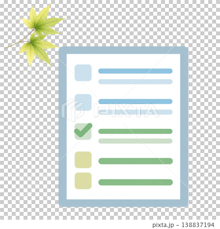 チェックリスト 水彩イラスト ビジネス素材 138837194