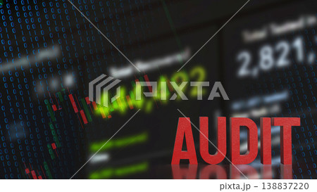 Digital Financial Audit Risk Concept with Data Visualization Background 3d render. 138837220