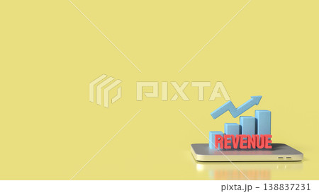 Business Revenue Growth Concept With Rising Chart And Digital Platform 3d render. 138837231