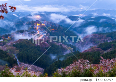 幻想の霧景色 吉野千本桜 138838297