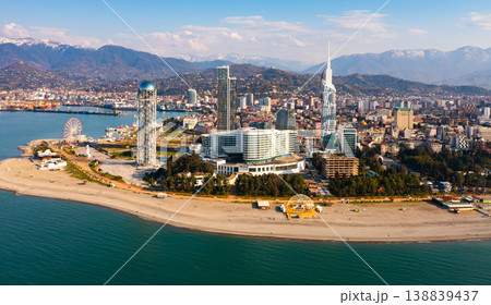 Drone view of the resort port city of Batumi Drone view of the resort port city of Batumi 138839437