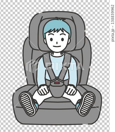 チャイルドシートに乗る男の子のイラスト 138839962