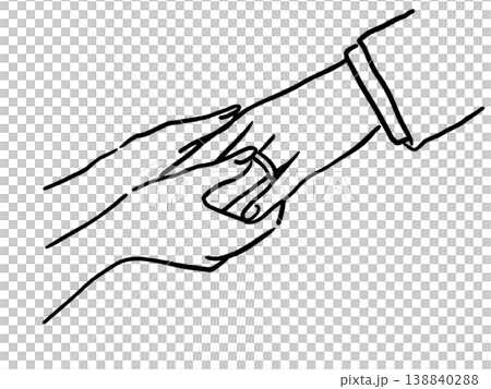 指輪交換 妻から夫へ 線画 指輪交換 妻から夫へ 線画 138840288